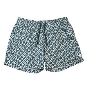 Caribbean Joe Mens Swim Shorts XL Teal Floral Quick Dry UPF 50 5 Inch Inseam